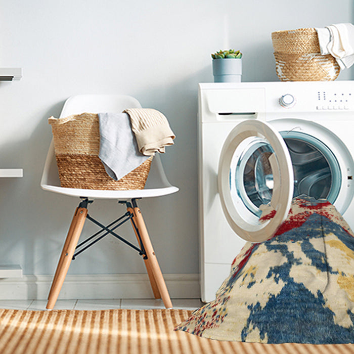 Machine Washable Abstract Purple Rug in a Washing Machine, wshabs2550