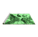 Sideview of Machine Washable Abstract Emerald Green Modern Area Rugs, wshabs2550emgrn