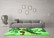 Machine Washable Abstract Green Modern Area Rugs in a Living Room,, wshabs2550grn