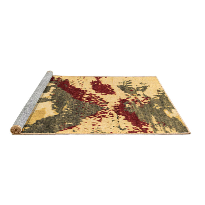 Sideview of Machine Washable Abstract Brown Modern Rug, wshabs2550brn