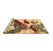 Sideview of Machine Washable Abstract Brown Modern Rug, wshabs2550brn