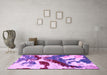 Machine Washable Abstract Purple Modern Area Rugs in a Living Room, wshabs2550pur
