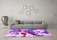 Machine Washable Abstract Purple Modern Rug, wshabs2550pur