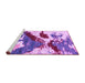 Sideview of Machine Washable Abstract Purple Modern Area Rugs, wshabs2550pur