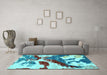 Machine Washable Abstract Light Blue Modern Rug in a Living Room, wshabs2550lblu