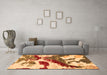 Machine Washable Abstract Orange Modern Area Rugs in a Living Room, wshabs2550org