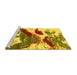 Sideview of Machine Washable Abstract Yellow Modern Rug, wshabs2550yw