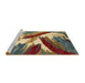 Sideview of Machine Washable Abstract Dark Sienna Brown Rug, wshabs2551