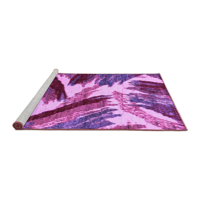 Sideview of Machine Washable Abstract Purple Modern Area Rugs, wshabs2551pur