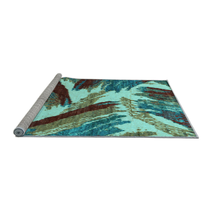 Sideview of Machine Washable Abstract Light Blue Modern Rug, wshabs2551lblu