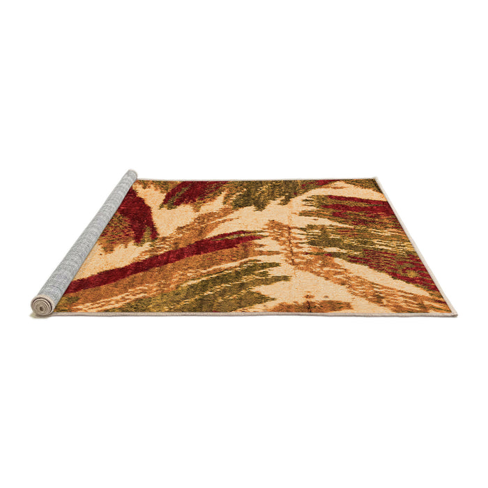 Sideview of Machine Washable Abstract Orange Modern Area Rugs, wshabs2551org