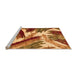 Sideview of Machine Washable Abstract Orange Modern Area Rugs, wshabs2551org