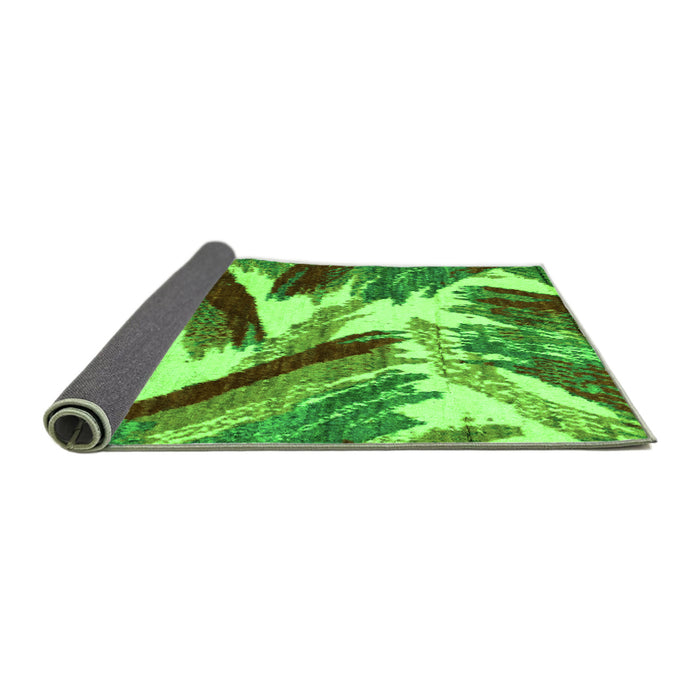 Sideview of Abstract Green Modern Rug, abs2551grn