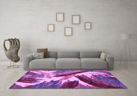 Machine Washable Abstract Purple Modern Rug, wshabs2551pur