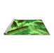 Sideview of Machine Washable Abstract Green Modern Area Rugs, wshabs2551grn