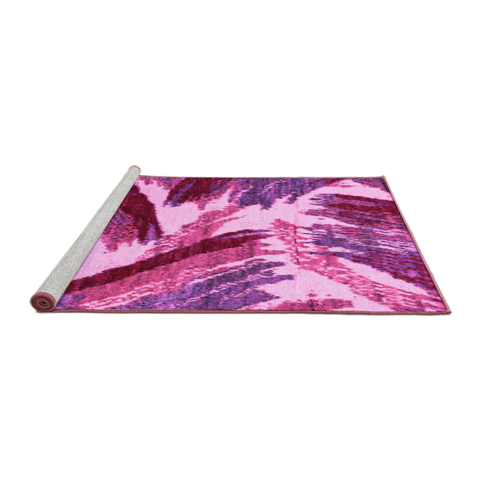 Sideview of Machine Washable Abstract Pink Modern Rug, wshabs2551pnk