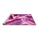 Sideview of Machine Washable Abstract Pink Modern Rug, wshabs2551pnk