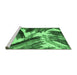 Sideview of Machine Washable Abstract Emerald Green Modern Area Rugs, wshabs2551emgrn