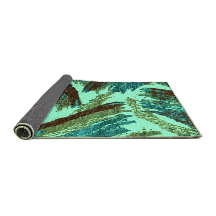 Sideview of Abstract Turquoise Modern Rug, abs2551turq