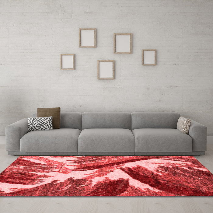 Modern Red Washable Rugs