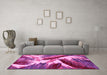 Machine Washable Abstract Pink Modern Rug in a Living Room, wshabs2551pnk