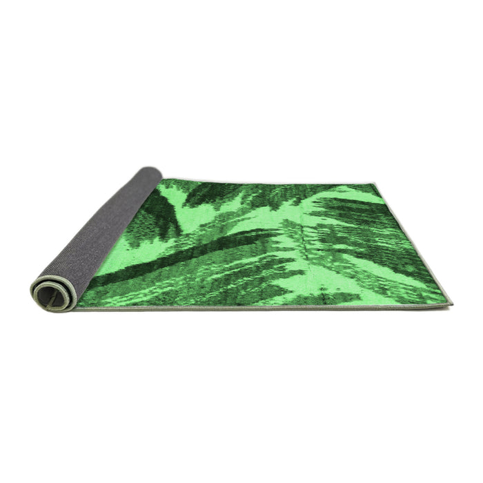 Sideview of Abstract Emerald Green Modern Rug, abs2551emgrn