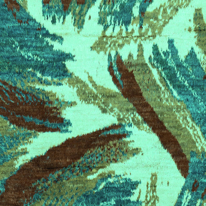 Machine Washable Abstract Turquoise Modern Area Rugs, wshabs2551turq