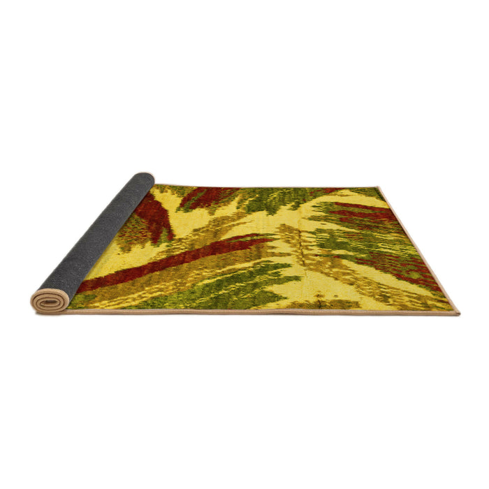 Sideview of Abstract Yellow Modern Rug, abs2551yw