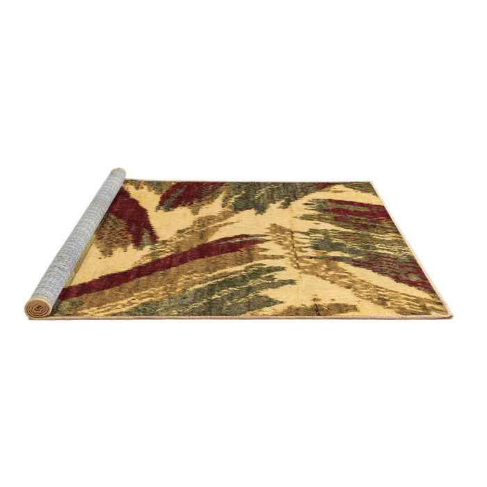 Sideview of Machine Washable Abstract Brown Modern Rug, wshabs2551brn