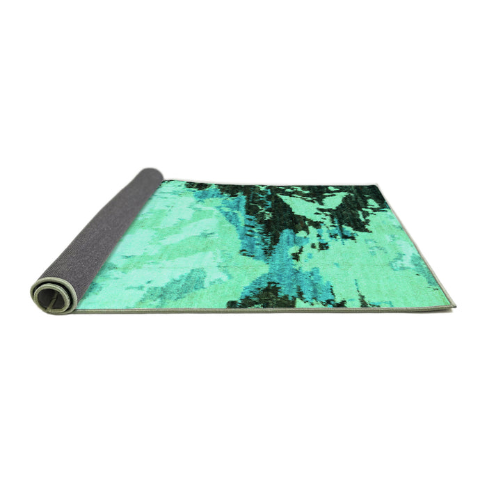 Sideview of Abstract Turquoise Modern Rug, abs2552turq