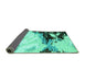 Sideview of Abstract Turquoise Modern Rug, abs2552turq