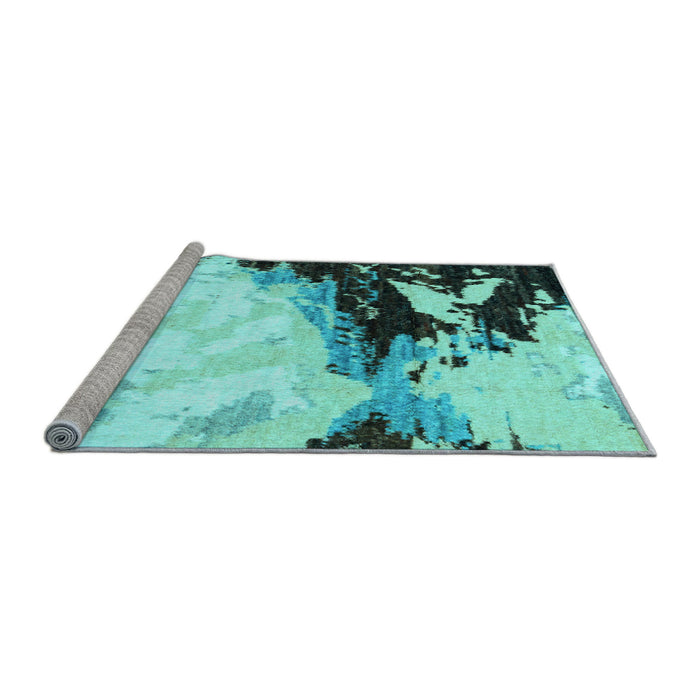 Sideview of Machine Washable Abstract Light Blue Modern Rug, wshabs2552lblu