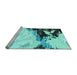 Sideview of Machine Washable Abstract Light Blue Modern Rug, wshabs2552lblu