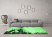 Machine Washable Abstract Emerald Green Modern Area Rugs in a Living Room,, wshabs2552emgrn