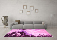 Machine Washable Abstract Pink Modern Rug, wshabs2552pnk