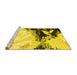 Sideview of Machine Washable Abstract Yellow Modern Rug, wshabs2552yw