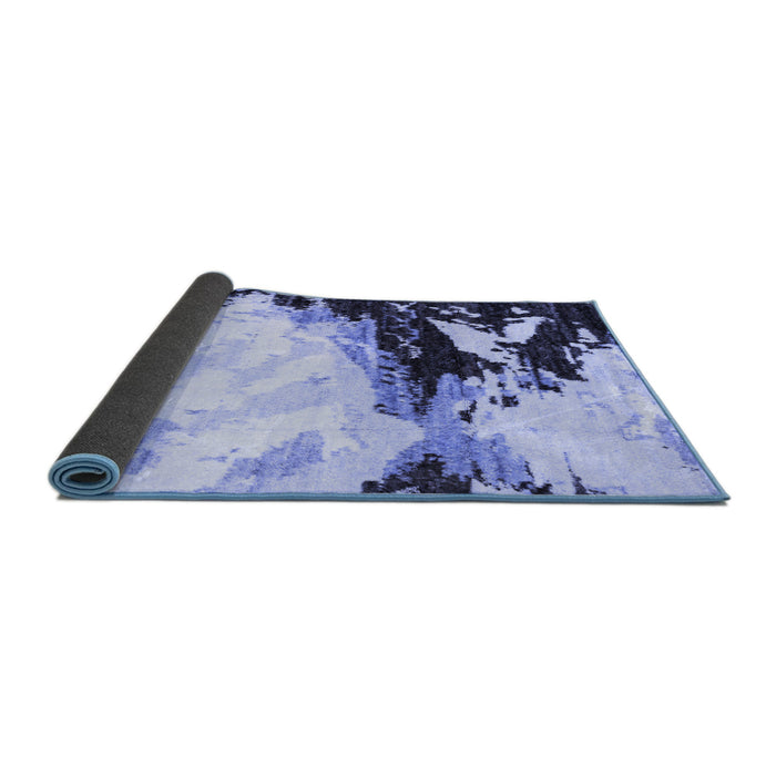 Sideview of Abstract Blue Modern Rug, abs2552blu