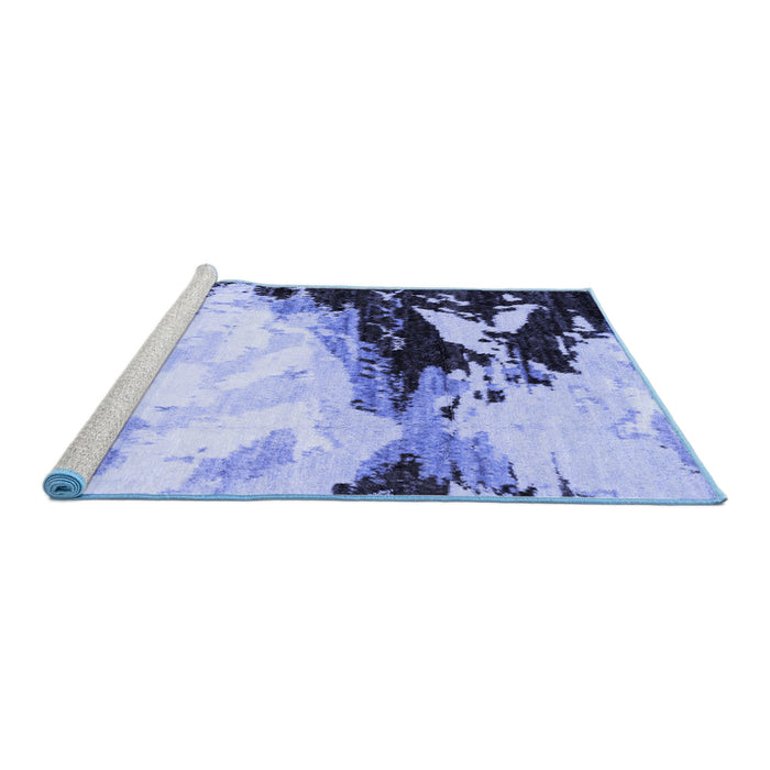 Sideview of Machine Washable Abstract Blue Modern Rug, wshabs2552blu
