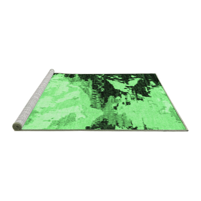 Sideview of Machine Washable Abstract Emerald Green Modern Area Rugs, wshabs2552emgrn