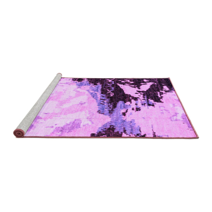 Sideview of Machine Washable Abstract Purple Modern Area Rugs, wshabs2552pur
