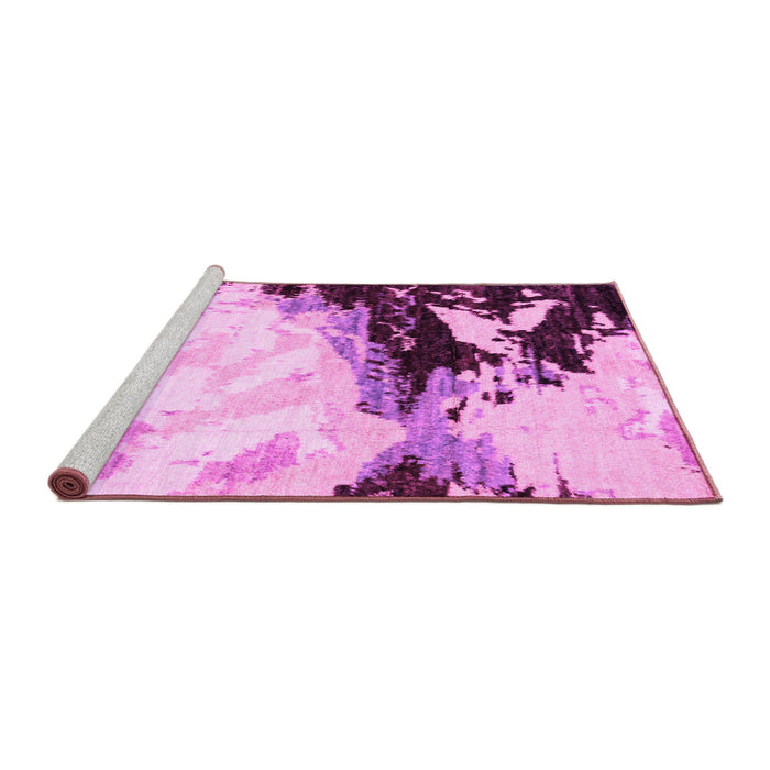 Sideview of Machine Washable Abstract Pink Modern Rug, wshabs2552pnk