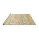 Sideview of Machine Washable Abstract Khaki Gold Rug, wshabs2553