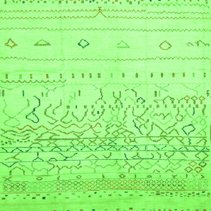 Square Abstract Green Modern Rug, abs2553grn