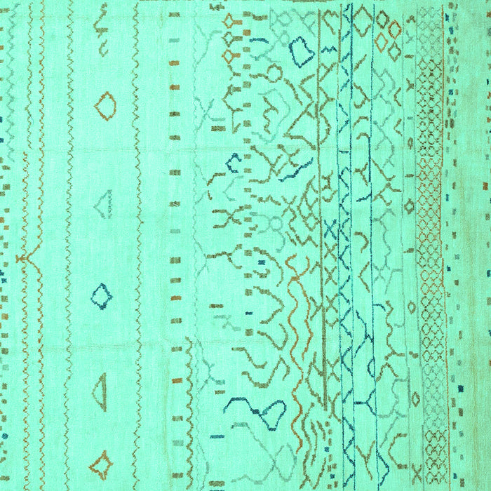 Square Abstract Turquoise Modern Rug, abs2553turq