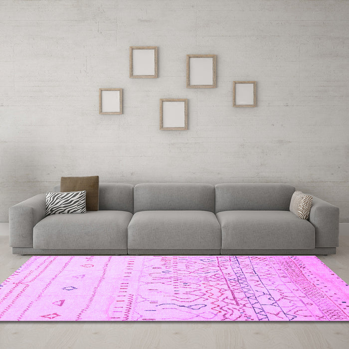 Machine Washable Abstract Purple Modern Area Rugs in a Living Room, wshabs2553pur