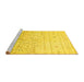 Sideview of Machine Washable Abstract Yellow Modern Rug, wshabs2553yw