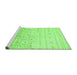 Sideview of Machine Washable Abstract Green Modern Area Rugs, wshabs2553grn