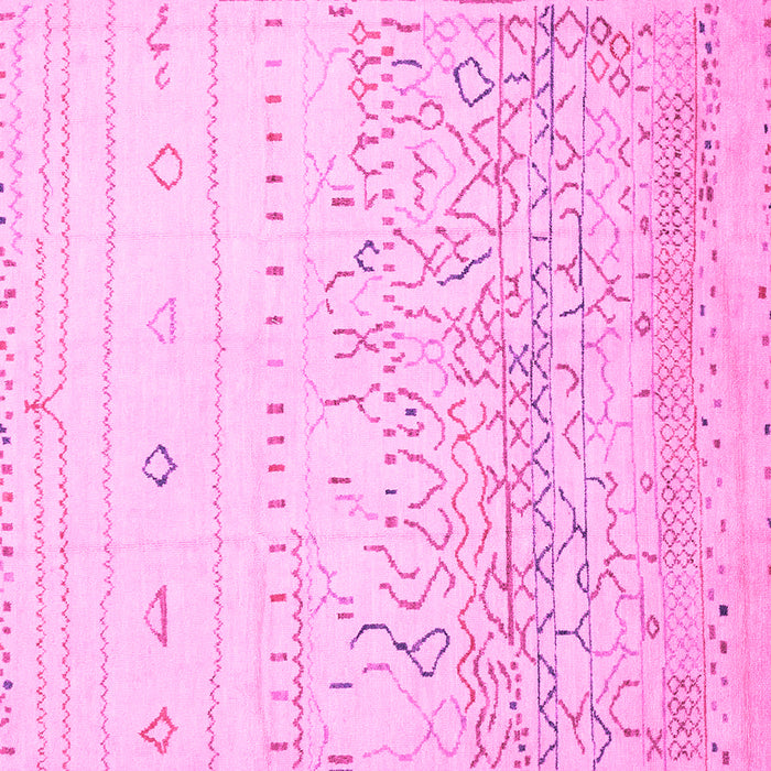 Square Machine Washable Abstract Pink Modern Rug, wshabs2553pnk