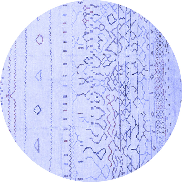 Round Machine Washable Abstract Blue Modern Rug, wshabs2553blu