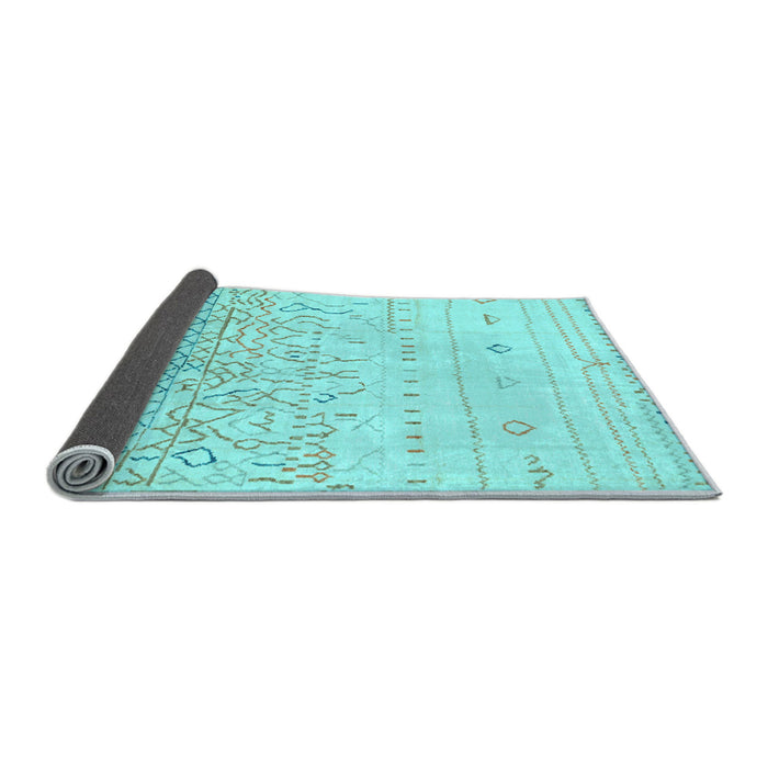 Sideview of Abstract Light Blue Modern Rug, abs2553lblu